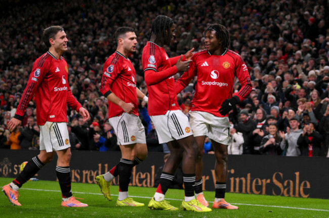 manchester-uk-26th-dec-2025-manchester-uniteds-patrick-dorgu-celebrates-scoring-the-first-goal-during-the-manchester-united-v-newcastle-united-english-premier-league-match-at-old-trafford-manche