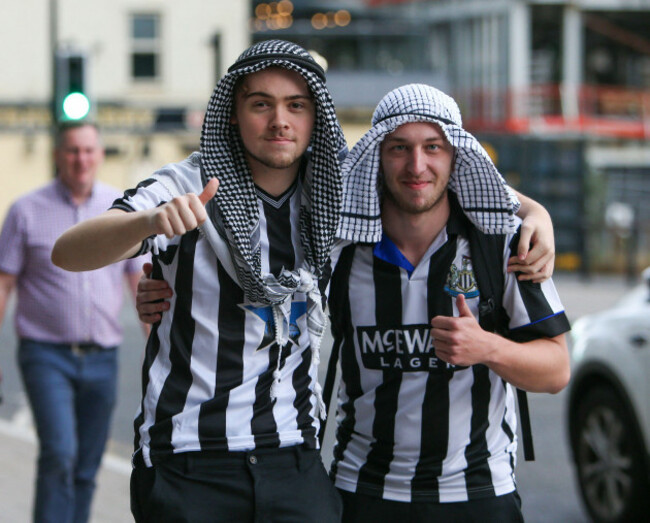 newcastle-fans-don-saudi-arabian-head-scales-ahead-of-the-takeover-scenes-at-st-jamess-park-newcastle-as-news-of-a-takeover-emerges-on-thursday-7th-october-2021-photo-by-michael-drivermi-newsnu