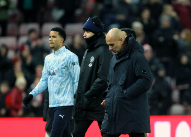 manchester-city-manager-pep-guardiola-reacts-following-the-premier-league-match-at-the-stadium-of-light-sunderland-picture-date-thursday-january-1-2026