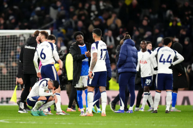 tottenham-hotspurs-pedro-porro-left-reacts-following-the-premier-league-match-at-tottenham-hotspur-stadium-london-picture-date-sunday-january-4-2026