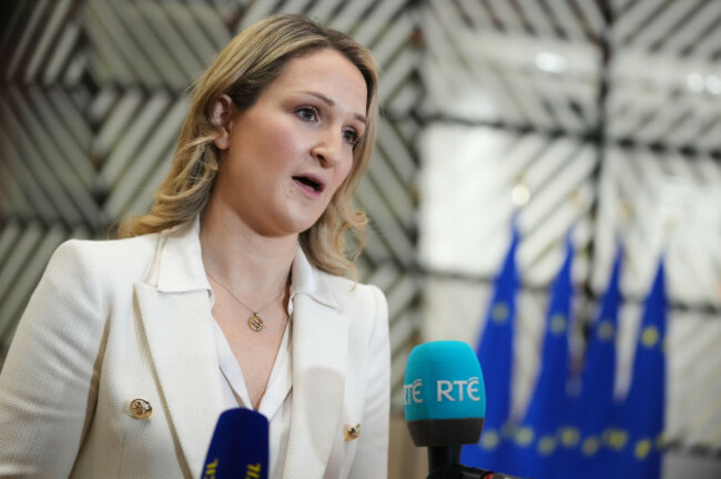 irelands-foreign-minister-helen-mcentee-speaks-with-the-media-as-she-arrives-for-a-meeting-of-eu-foreign-ministers-at-the-european-council-building-in-brussels-monday-dec-15-2025-ap-photovirgi