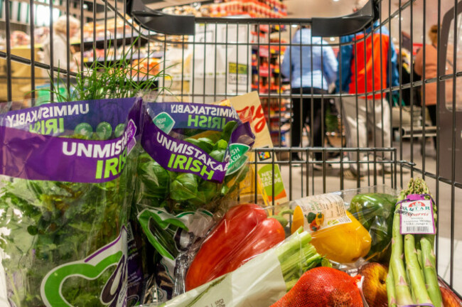 shopping-trolley-filled-with-goods-in-an-irish-supermarket