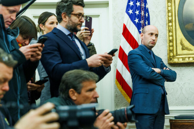 washington-vereinigte-staaten-11th-feb-2025-white-house-deputy-chief-of-staff-stephen-miller-is-seen-in-the-oval-office-as-us-president-donald-trump-meets-with-elon-musk-not-pictured-in-the-whit