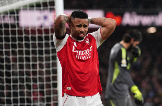 arsenals-gabriel-jesus-reacts-after-a-missed-chance-late-in-the-game-during-the-premier-league-match-at-emirates-stadium-london-picture-date-thursday-january-8-2026