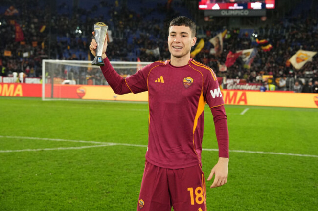roma-italia-10th-jan-2026-romas-matias-soule-man-of-the-match-during-the-serie-a-enilive-soccer-match-between-roma-and-sassuolo-at-the-romes-olympic-stadium-italy-saturday-january-10-2026