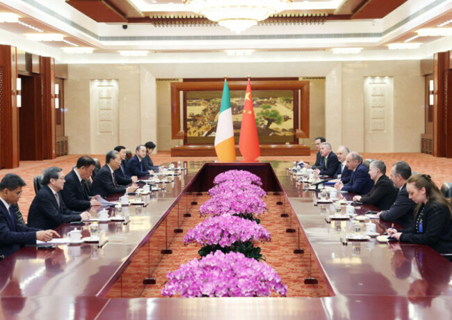 beijing-china-6th-jan-2026-zhao-leji-chairman-of-the-standing-committee-of-the-national-peoples-congress-meets-with-taoiseach-of-ireland-micheal-martin-in-beijing-capital-of-china-jan-6-202