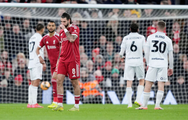liverpools-dominik-szoboszlai-centre-celebrates-scoring-their-sides-first-goal-of-the-game-during-the-emirates-fa-cup-third-round-match-at-anfield-liverpool-picture-date-monday-january-12-2026