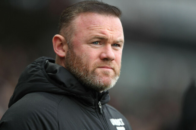 derby-uk-feb-19th-wayne-rooney-manager-of-derby-county-during-the-sky-bet-championship-match-between-derby-county-and-peterborough-at-the-pride-park-derby-on-saturday-19th-february-2022-credit