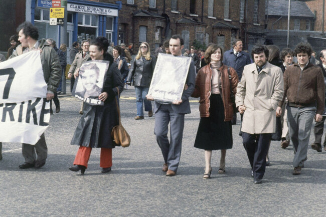 marcela-sands-sister-of-bobby-sands-m-p-hunger-striking-inmate-of-the-maze-prison-walks-hand-in-hand-with-his-election-agent-owen-crow-during-a-protest-rally-in-northern-ireland-in-april-1981-ap