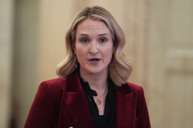 irish-foreign-affairs-minister-helen-mcentee-speaking-to-the-media-at-parliament-buildings-stormont-in-belfast-picture-date-wednesday-january-7-2026