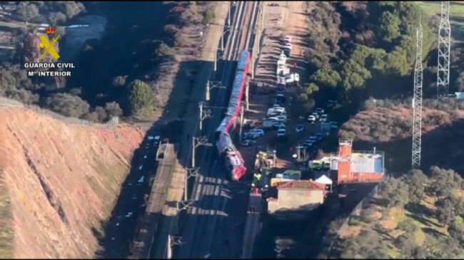 in-this-aerial-view-grab-taken-from-video-provided-by-guardia-civil-a-view-of-the-iryo-train-with-rescue-workers-at-the-scene-after-a-high-speed-train-collision-near-adamuz-spain-monday-jan-19