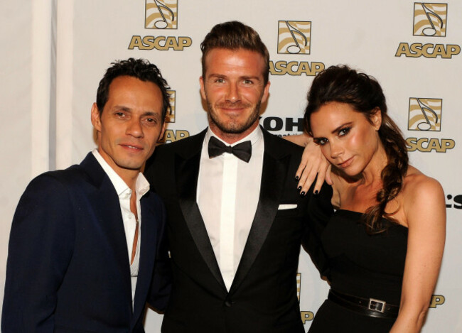 beverly-hills-ca-march-20-l-r-ascap-founders-award-recipient-marc-anthony-david-beckham-and-victoria-beckham-attend-the-20th-annual-ascap-latin-music-awards-at-the-beverly-hilton-hotel-on-march