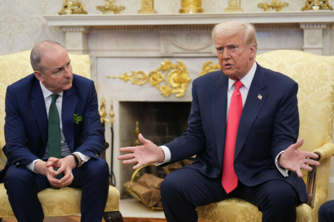 taoiseach-micheal-martin-during-a-bilateral-meeting-with-us-president-donald-trump-ahead-of-the-white-house-st-patricks-day-reception-in-washington-dc-as-part-of-his-week-long-visit-to-the-us-pictu