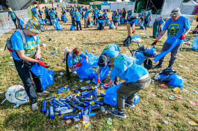 glastonbury-uk-27th-june-2025-in-one-night-there-are-huge-piles-of-nitrous-oxide-laughing-gas-cannisters-litter-picking-gangs-concentrate-on-the-san-remo-bar-and-the-bbc-introducing-stages-as