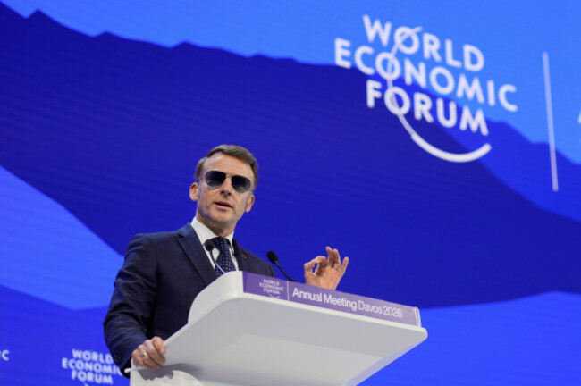 french-president-emmanuel-macron-speaks-during-the-annual-meeting-of-the-world-economic-forum-in-davos-switzerland-tuesday-jan-20-2026-ap-photomarkus-schreiber