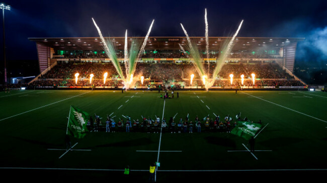 a-view-of-the-pyrotechnics-fireworks-and-smoke-outside-the-newly-opened-clan-stand-at-the-dexcom-stadium-ahead-of-the-game