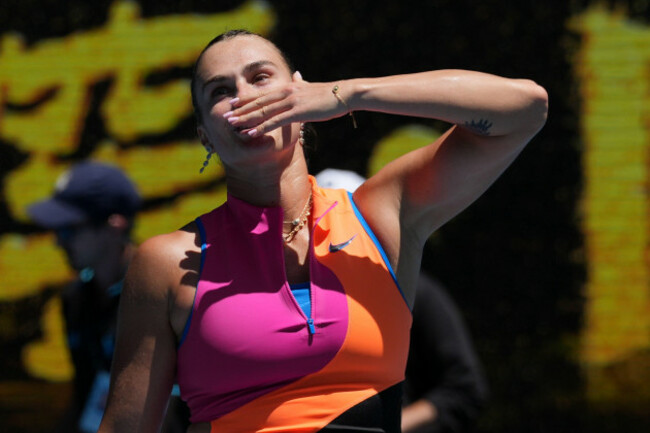 aryna-sabalenka-of-belarus-celebrates-after-defeating-iva-jovic-of-the-u-s-in-their-quarterfinal-match-at-the-australian-open-tennis-championship-in-melbourne-australia-tuesday-jan-27-2026-ap