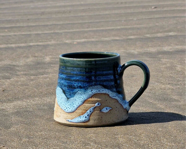 Wild Atlantic Way Pottery Mug Handmade Handcrafted Mud Ireland Pottery Lifestyle