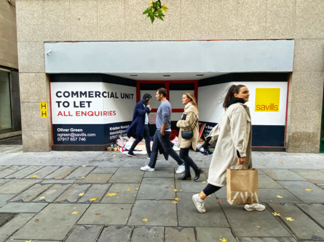 an-empty-shop-is-seen-advertised-to-let-by-savills-in-london-on-november-30-2021