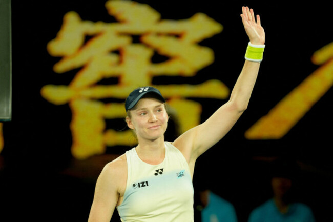 melbourne-australia-29th-jan-2026-5th-seed-elena-rybakina-of-kazakhstan-celebrates-after-defeating-6th-seed-jessica-pegula-of-the-usa-on-rod-laver-arena-in-a-womens-singles-semifinals-match-on-da