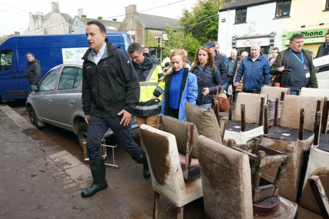 taoiseach-leo-varadkar-visits-the-local-businesses-on-main-street-in-midleton-co-cork-after-storm-babet-the-second-named-storm-of-the-season-swept-in-picture-date-thursday-october-19-2023