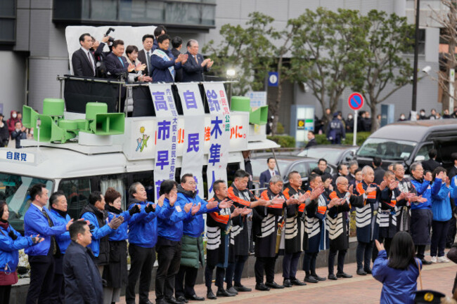 sanae-takaichi-third-left-on-top-japans-prime-minister-and-president-of-the-ruling-liberal-democratic-party-attends-a-campaign-rally-on-the-eve-of-the-lower-house-election-in-tokyo-saturday-feb