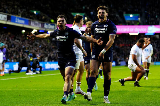 scotlands-ben-white-centre-left-celebrates-scoring-their-sides-third-try-during-the-guinness-mens-six-nations-match-at-scottish-gas-murrayfield-stadium-edinburgh-picture-date-saturday-february