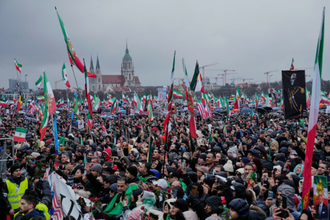 supports-of-irans-exiled-crown-prince-reza-pahlavi-attend-a-demonstration-during-the-munich-security-conference-in-munich-germany-saturday-feb-14-2026-ap-photoebrahim-noroozi
