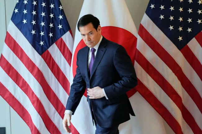 u-s-secretary-of-state-marco-rubio-walks-during-the-meeting-with-japans-foreign-minister-toshimitsu-motegi-on-the-sidelines-of-the-munich-security-conference-in-munich-germany-saturday-feb-14
