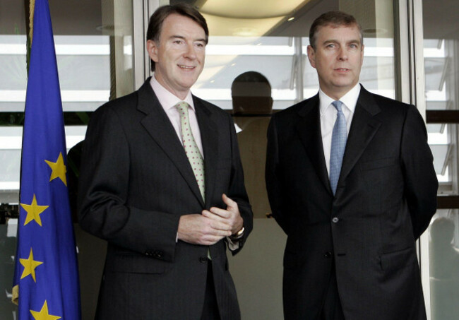 eu-commissioner-for-trade-peter-mandelson-left-poses-with-prince-andrew-duke-of-york-as-he-visits-the-european-commission-headquarters-in-brussels-thursday-june-7-2007-ap-photoyves-logghe