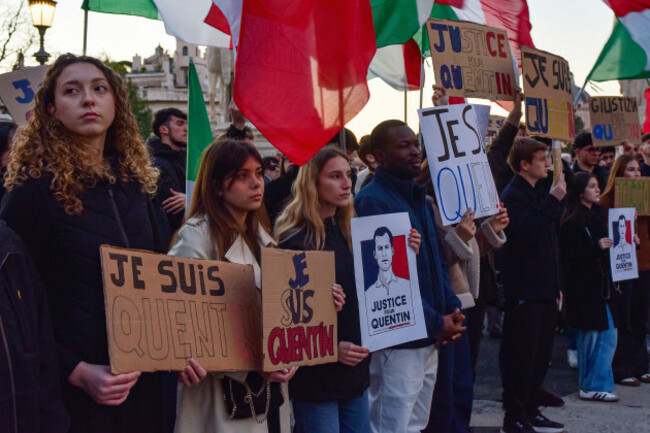 rome-rome-italy-21st-feb-2026-demonstrators-hold-signs-during-the-march-in-memory-of-quentin-deranque-calling-for-an-end-to-political-violence-rome-february-21-2026-credit-image-vinc