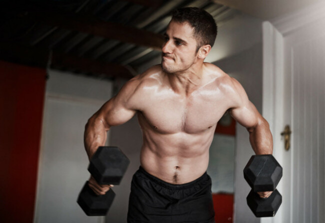 exercise-muscles-and-man-with-weights-in-gym-for-strong-arms-strength-training-and-bodybuilder-routine-fitness-biceps-and-person-with-dumbbells