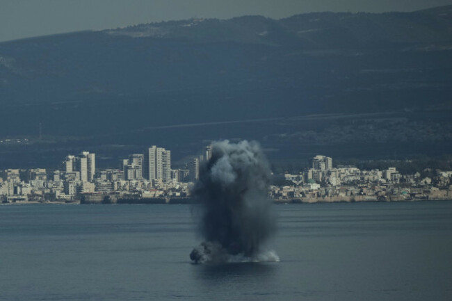 an-incoming-projectile-explodes-over-the-water-as-israel-issues-a-nationwide-alert-following-its-strikes-on-iran-in-haifa-bay-northern-israel-saturday-feb-28-2026-ap-photoleo-correa