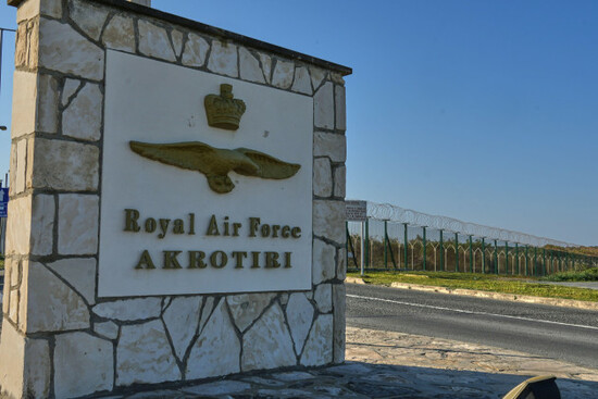 the-main-gate-of-britains-raf-akrotiri-base-is-seen-after-it-was-hit-by-a-suspected-drone-strike-early-morning-near-limassol-cyprus-monday-march-2-2026-ap-photopetros-karadjias