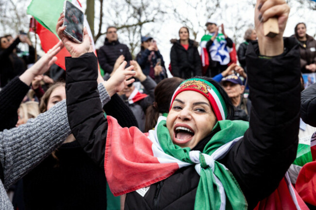 pro-democracy-iranians-celebrate-with-chants-and-flags-during-a-demonstration-outside-iranian-embassy-in-london-in-solidarity-with-the-regime-change-in-iran-a-demonstration-is-staged-for-a-second-day