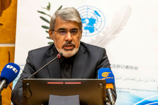 ali-bahreini-ambassador-and-permanent-representative-of-the-mission-of-the-islamic-republic-of-iran-to-the-united-nations-in-geneva-speaks-during-a-press-conference-at-the-european-headquarters-of-t