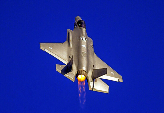 israeli-air-force-iaf-lockheed-martin-f-35i-adir-in-flight-with-a-blue-sky-background
