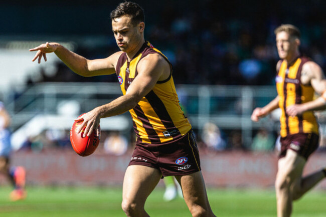 conor-nash-of-hawthorn-during-the-afl-round-3-match-between-the-hawthorn-hawks-and-the-north-melbourne-kangaroos-at-utas-stadium-in-launceston-in-launceston-saturday-april-1-2023-aap-imagelinda