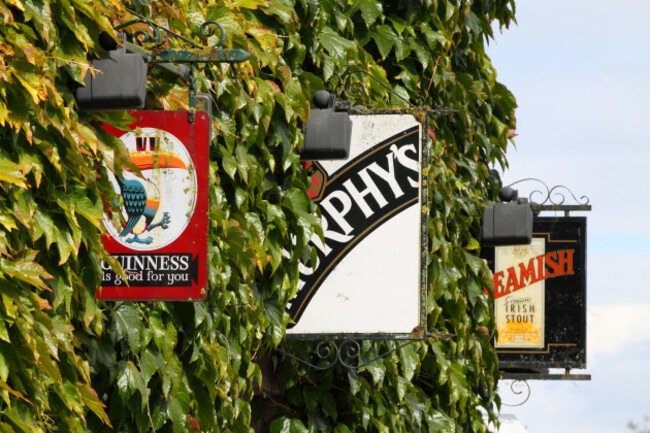 signs-for-the-3-main-brands-of-irish-stout-in-blarney-ireland-image-shot-062011-exact-date-unknown