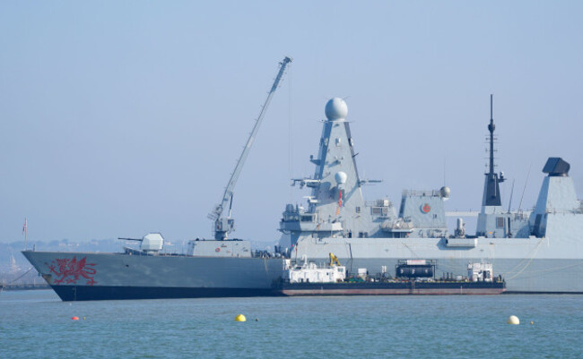 royal-navy-type-45-destroyer-hms-dragon-at-the-upper-harbour-ammunition-facility-uhaf-in-portsmouth-harbour-hampshire-ahead-of-being-deployed-to-protect-british-military-personnel-in-cyprus-pictu