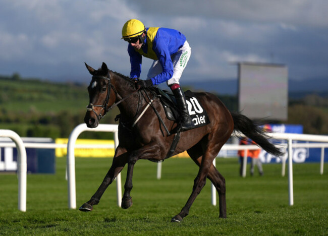 sixandahalf-ridden-by-declan-lavery-on-their-way-to-winning-the-haier-inh-flat-race-during-day-one-of-the-punchestown-festival-at-punchestown-racecourse-county-kildare-picture-date-tuesday-april-30