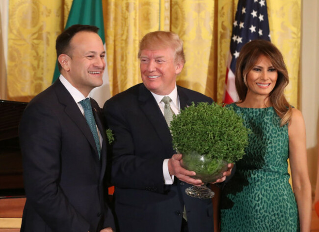 file-photo-dated-1532018-of-irish-taoiseach-leo-varadkar-presents-us-president-donald-trump-with-a-bowl-of-shamrock-as-melania-trump-looks-on-during-the-annual-presentation-ceremony-at-the-white-hou