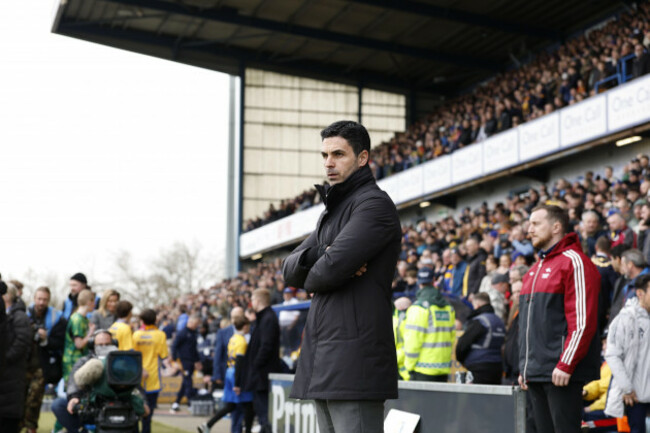 arsenal-manager-mikel-arteta-during-the-emirates-fa-cup-fifth-round-match-at-one-call-stadium-mansfield-picture-date-saturday-march-7-2026