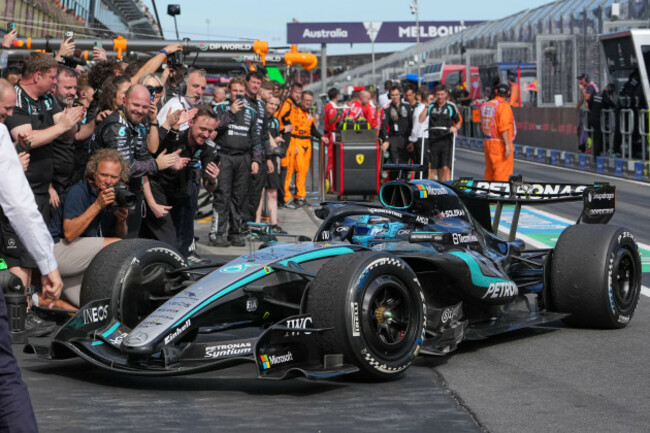mercedes-driver-george-russell-of-britain-drives-into-pit-lane-after-winning-the-australian-formula-one-grand-prix-at-albert-park-in-melbourne-australia-sunday-march-8-2026-ap-photoasanka-bren