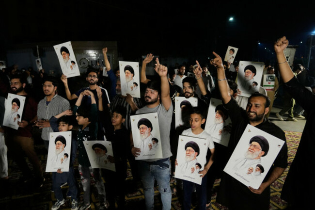 shiite-muslims-chant-slogans-during-a-demonstration-to-condemn-the-killing-of-iranian-supreme-leader-ayatollah-ali-khamenei-and-against-the-israeli-strikes-on-iran-in-lahore-pakistan-sunday-march