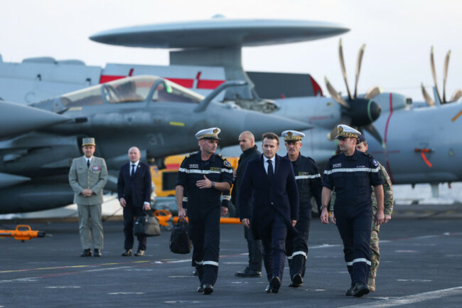 french-president-emmanuel-macron-center-right-visits-the-french-aircraft-carrier-charles-de-gaulle-during-his-visit-to-cyprus-monday-march-9-2026-gonzalo-fuentespool-photo-via-ap