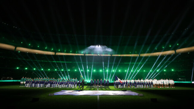 a-view-of-both-teams-during-the-anthems