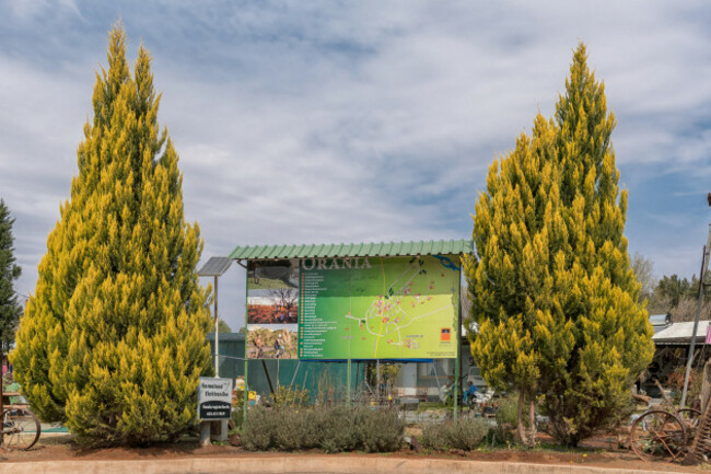 orania-south-africa-september-1-2018-a-map-of-orania-at-the-entrance-of-the-town