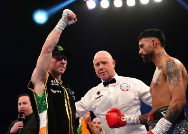 pierce-oleary-celebrates-victory-against-jose-edgardo-perdomo-at-the-ovo-arena-wembley-london-picture-date-saturday-december-7-2024