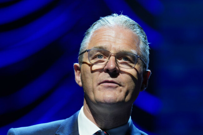 president-of-the-gaelic-athletic-association-jarlath-burns-speaking-during-a-pro-unity-group-irelands-future-event-at-the-sse-arena-belfast-picture-date-saturday-june-15-2024